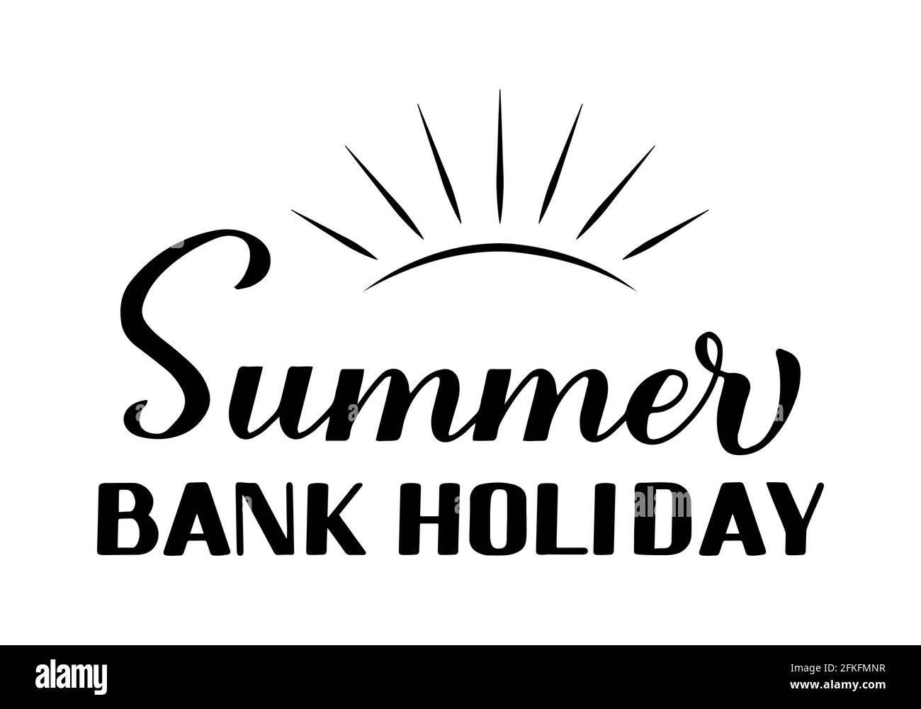 Summer Bank Holiday calligraphy hand lettering isolated on white