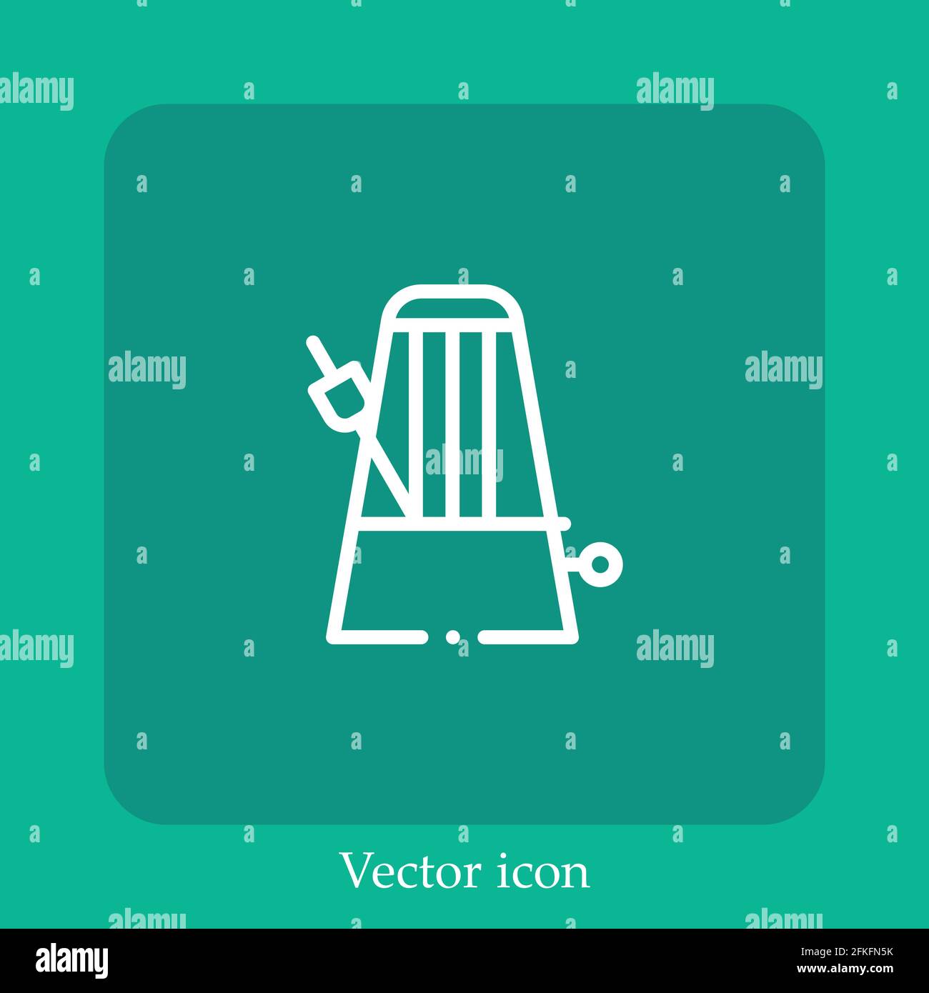metronome vector icon linear icon.Line with Editable stroke Stock Vector