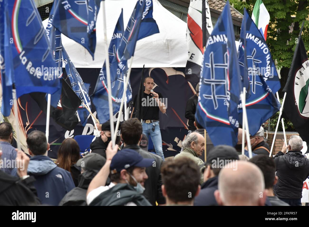 Public demonstration of the extreme right of Italian politics in ...