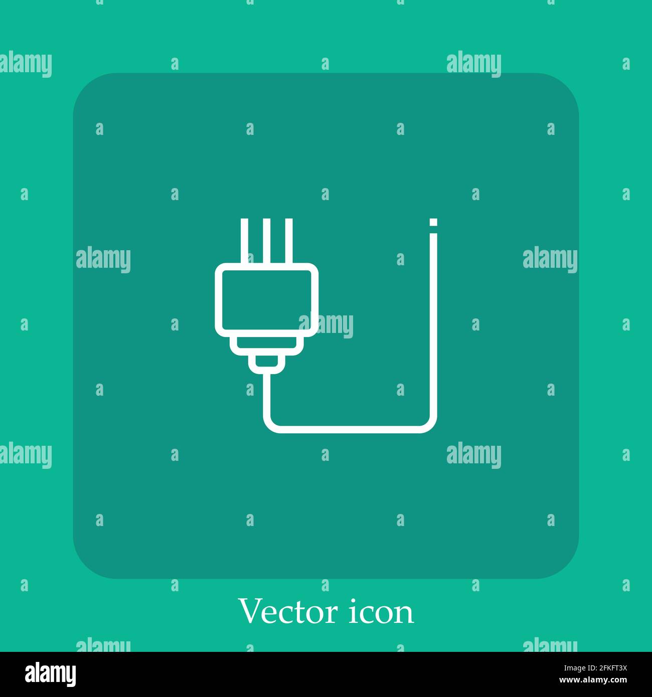 plug vector icon linear icon.Line with Editable stroke Stock Vector ...