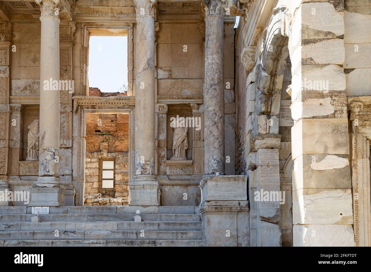 Celsus Library in Ephesus, Izmir, Turkey. Library of Celsus in the ...