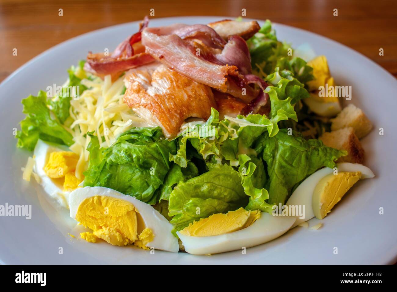 "Nontraditional" Caesar Salad (leafy greens, hardboiled egg, cheese