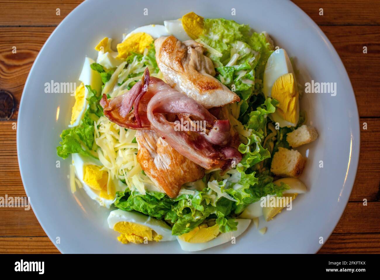 "Nontraditional" Caesar Salad (leafy greens, hardboiled egg, cheese
