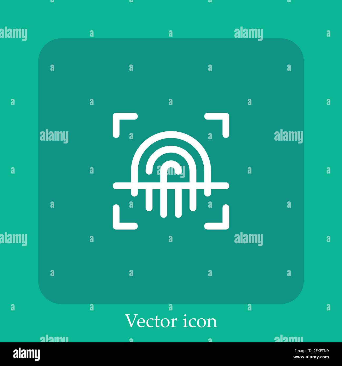 fingerprint vector icon linear icon.Line with Editable stroke Stock Vector