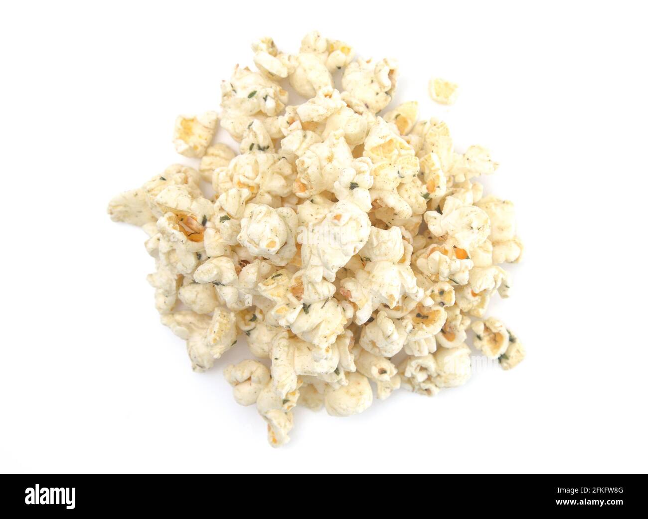 Jalapeno Ranch Flavored Cheese Popcorn on a White Background Stock
