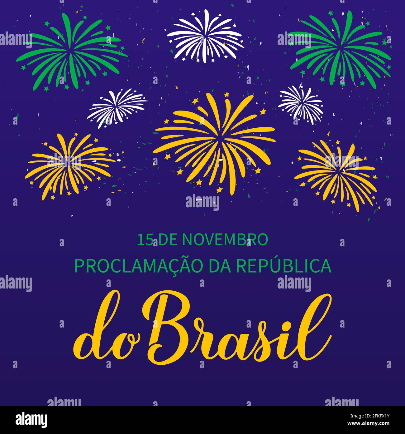 Brazil Greeting Text 15 De Novembro Proclamacao Da Republica Translate  November 15 Proclamation Day Of The Republic In Brasil Vector Illustration  Stock Illustration - Download Image Now - iStock