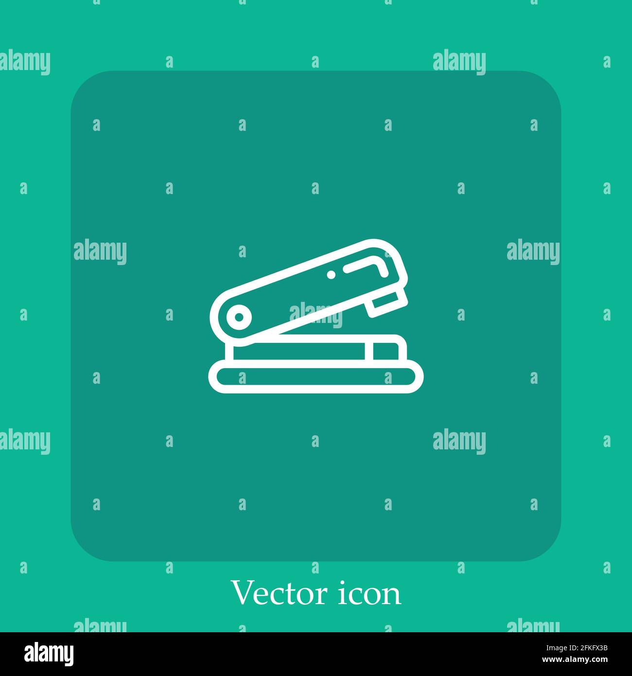 stapler remover vector icon linear icon.Line with Editable stroke Stock Vector
