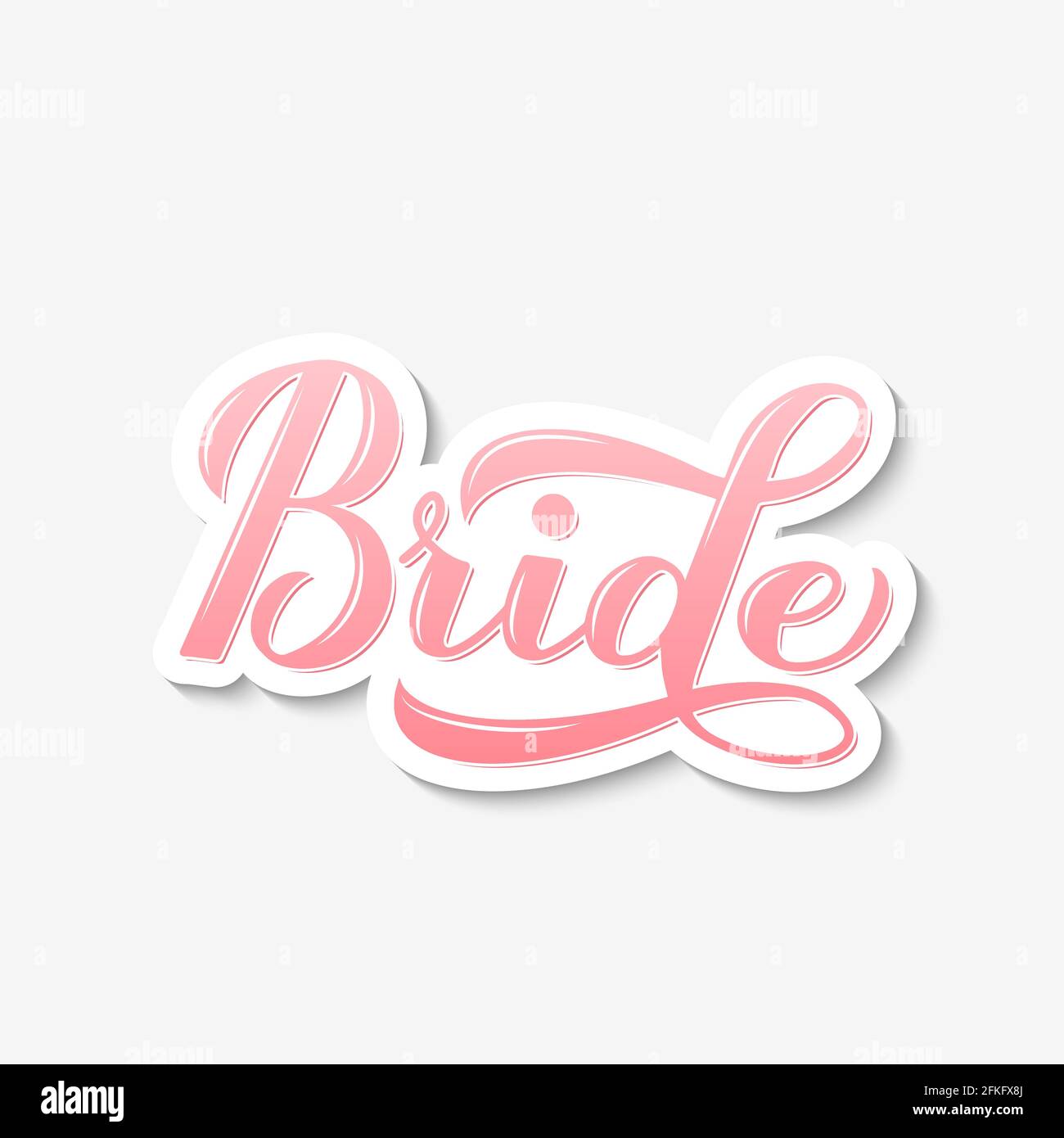 Bride calligraphy hand lettering isolated on white. Perfect Inside Bridal Shower Banner Template