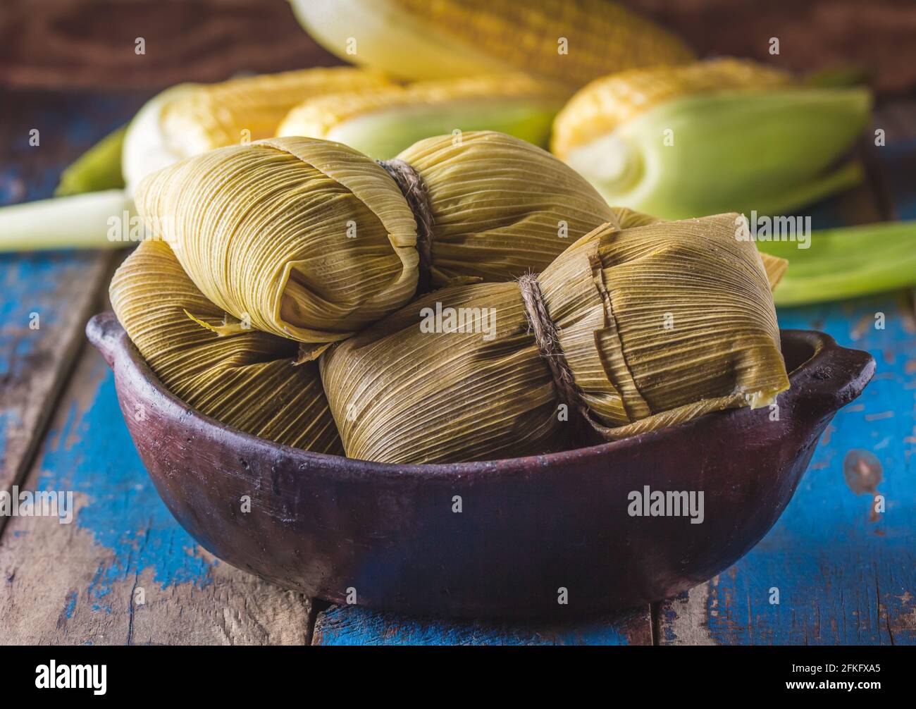 Latin American food. Traditional homemade humitas of corn Stock Photo ...