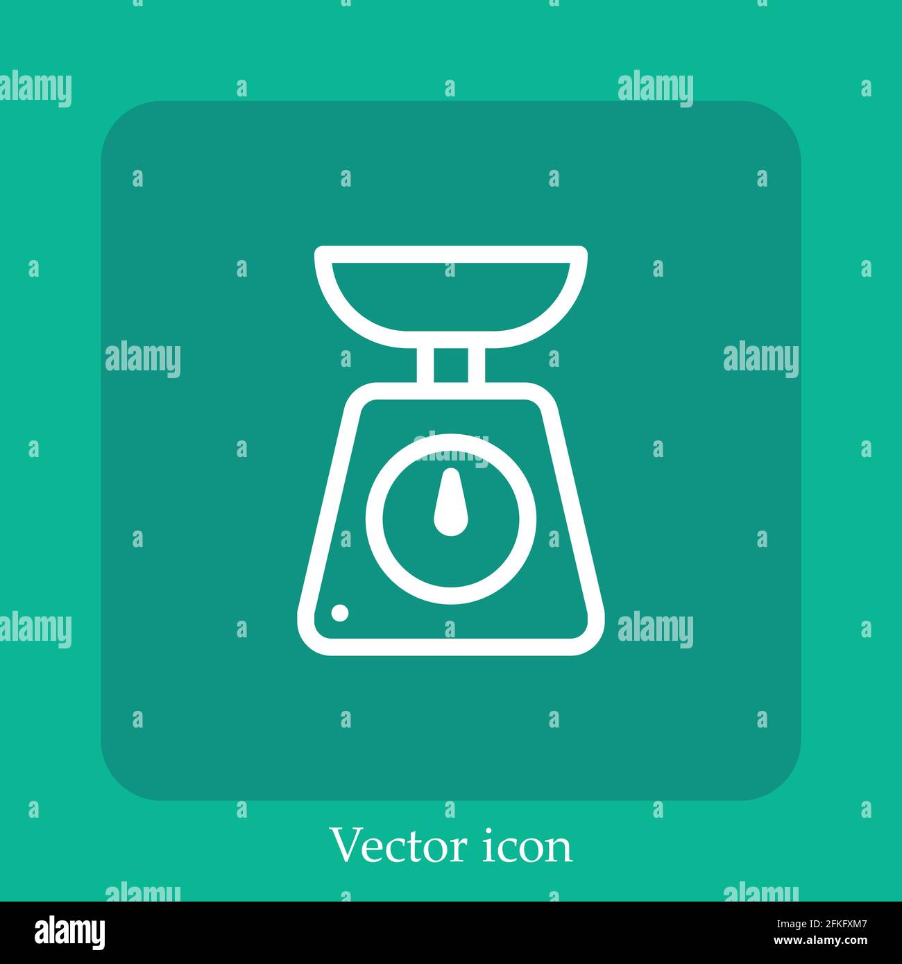 kitchen scale vector icon linear icon.Line with Editable stroke Stock ...