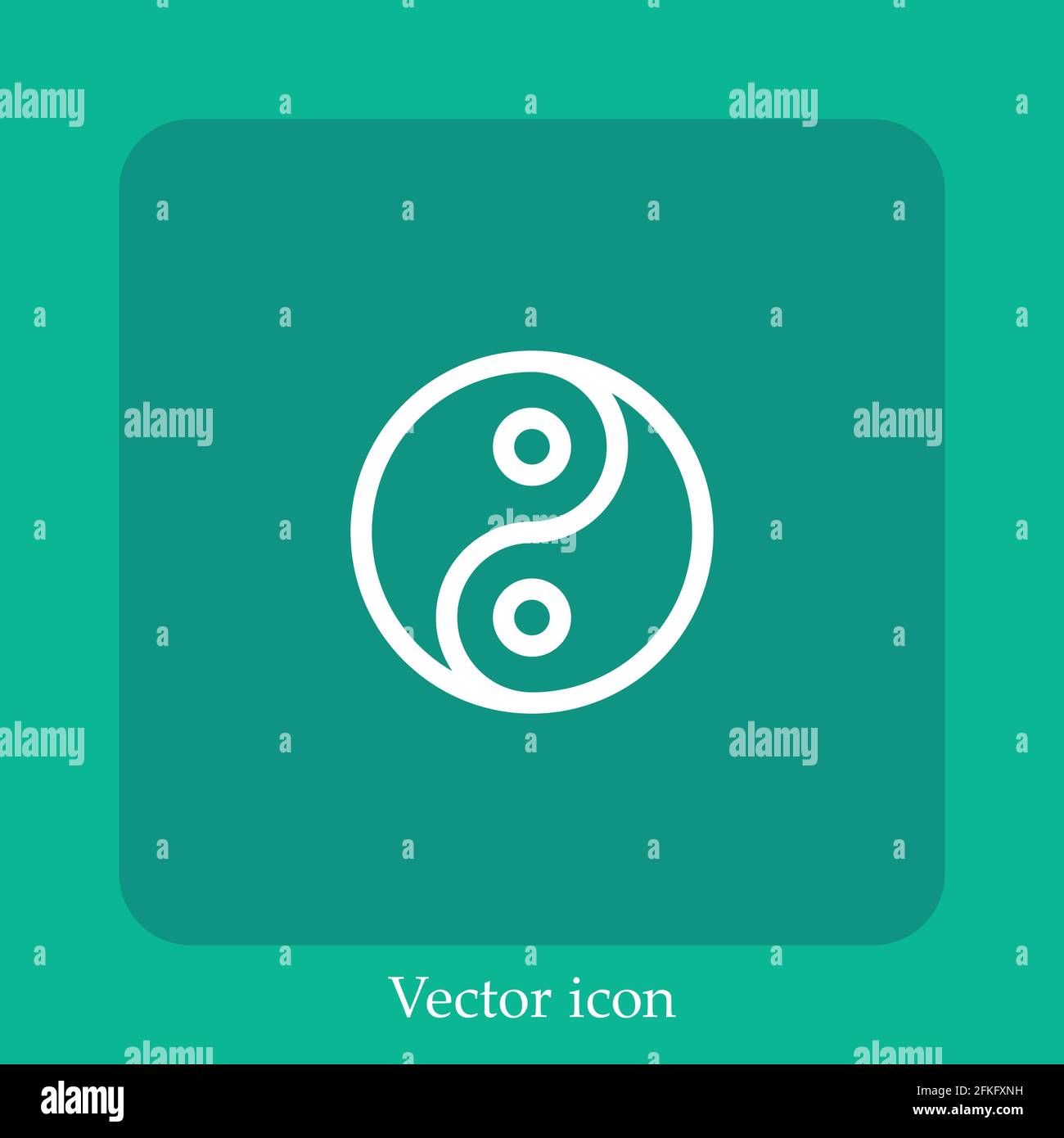 yin yang symbol vector icon linear icon.Line with Editable stroke Stock ...