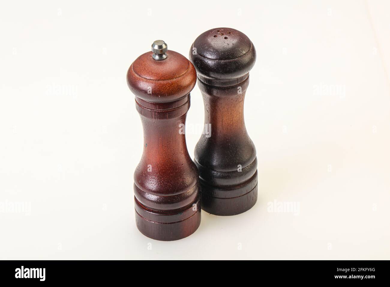 Wooden Pepper and salt mill kitchenware Stock Photo Alamy