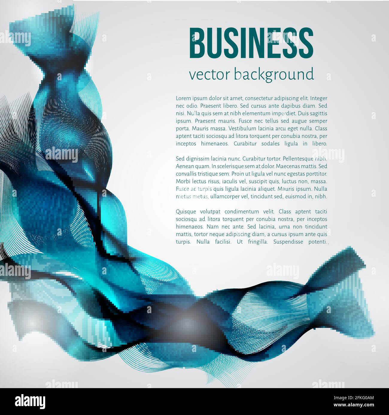 Bright blue moving wavy lines. Business background. Easy to edit design ...