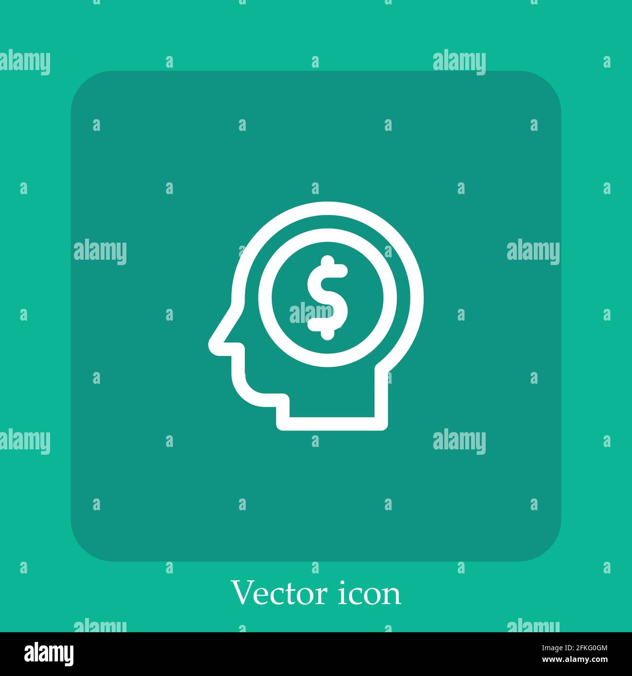 mindset vector icon linear icon.Line with Editable stroke Stock Vector