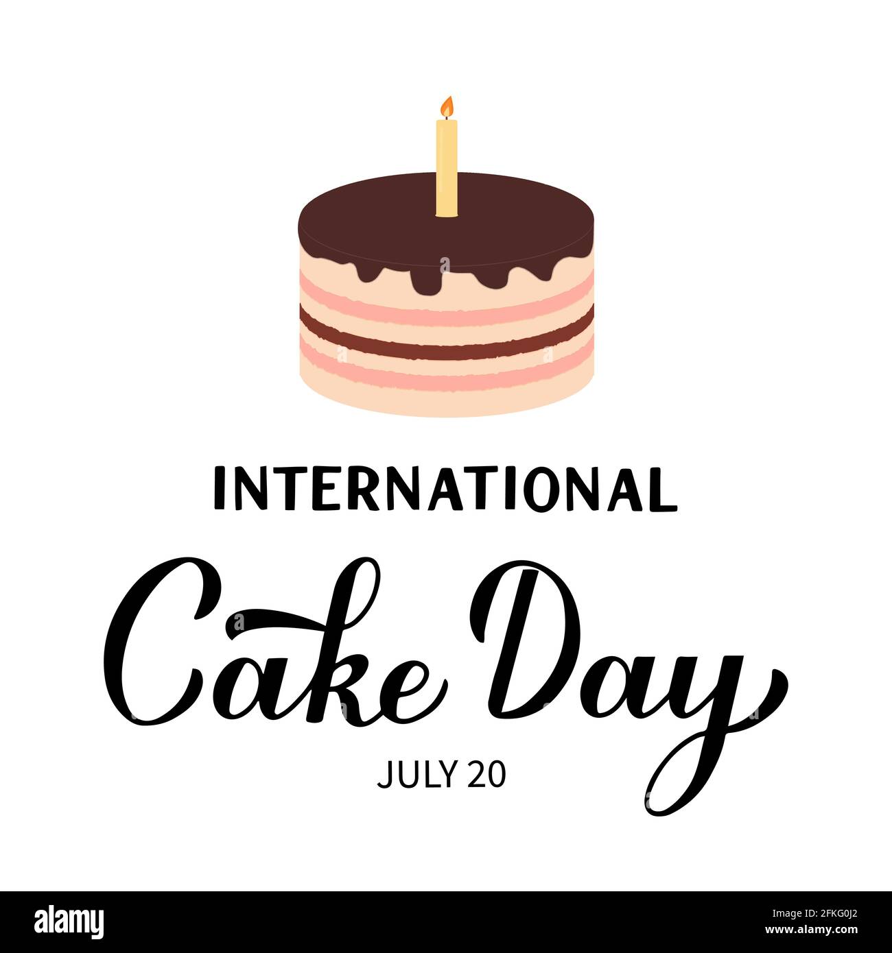 International Cake Day calligraphy hand lettering isolated on white