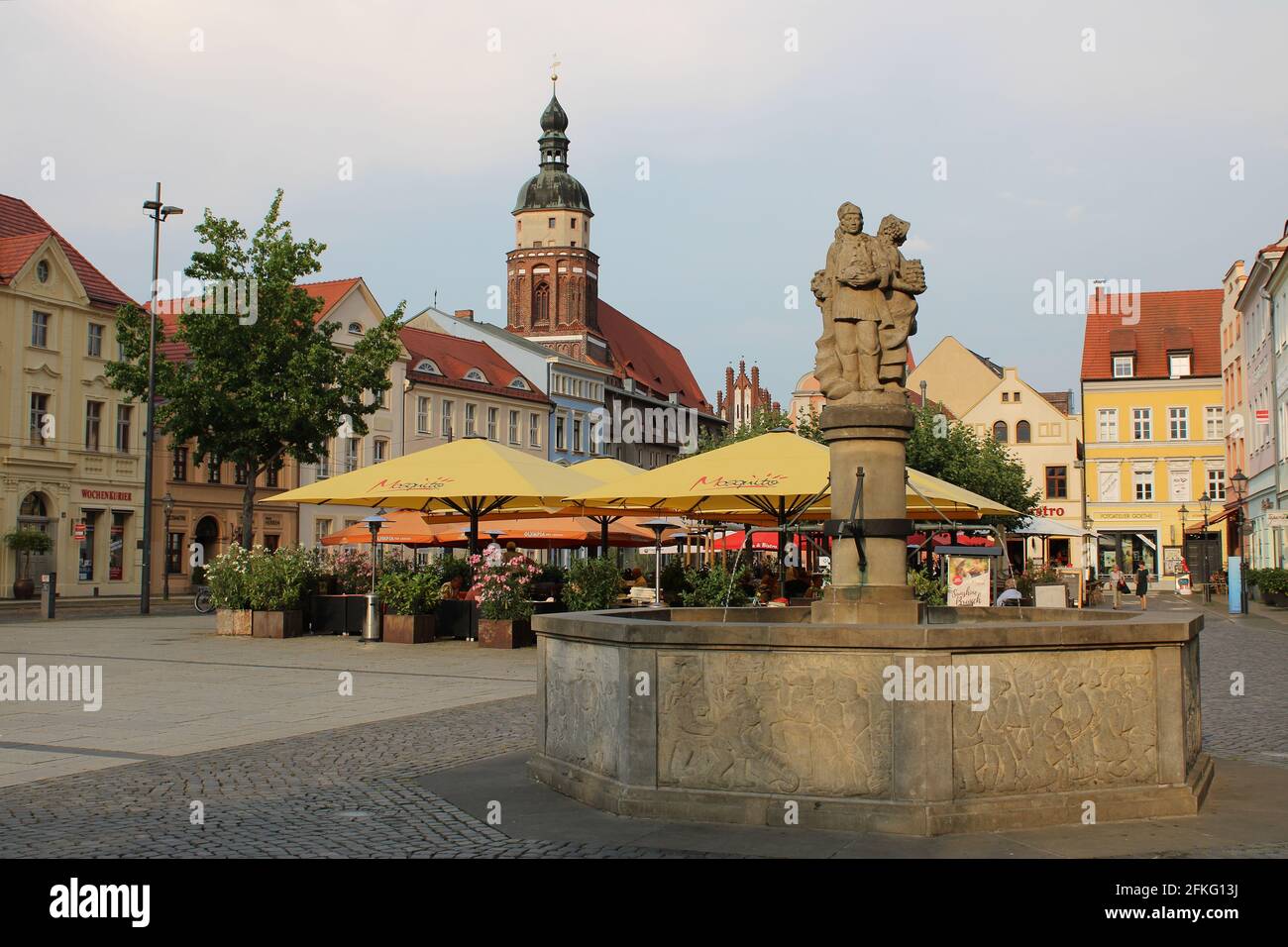 Cottbus in Brandenburg, Deutschland: Am Altmarkt (Stare Wiki), Oberkirche St. Nikolai Stock Photo