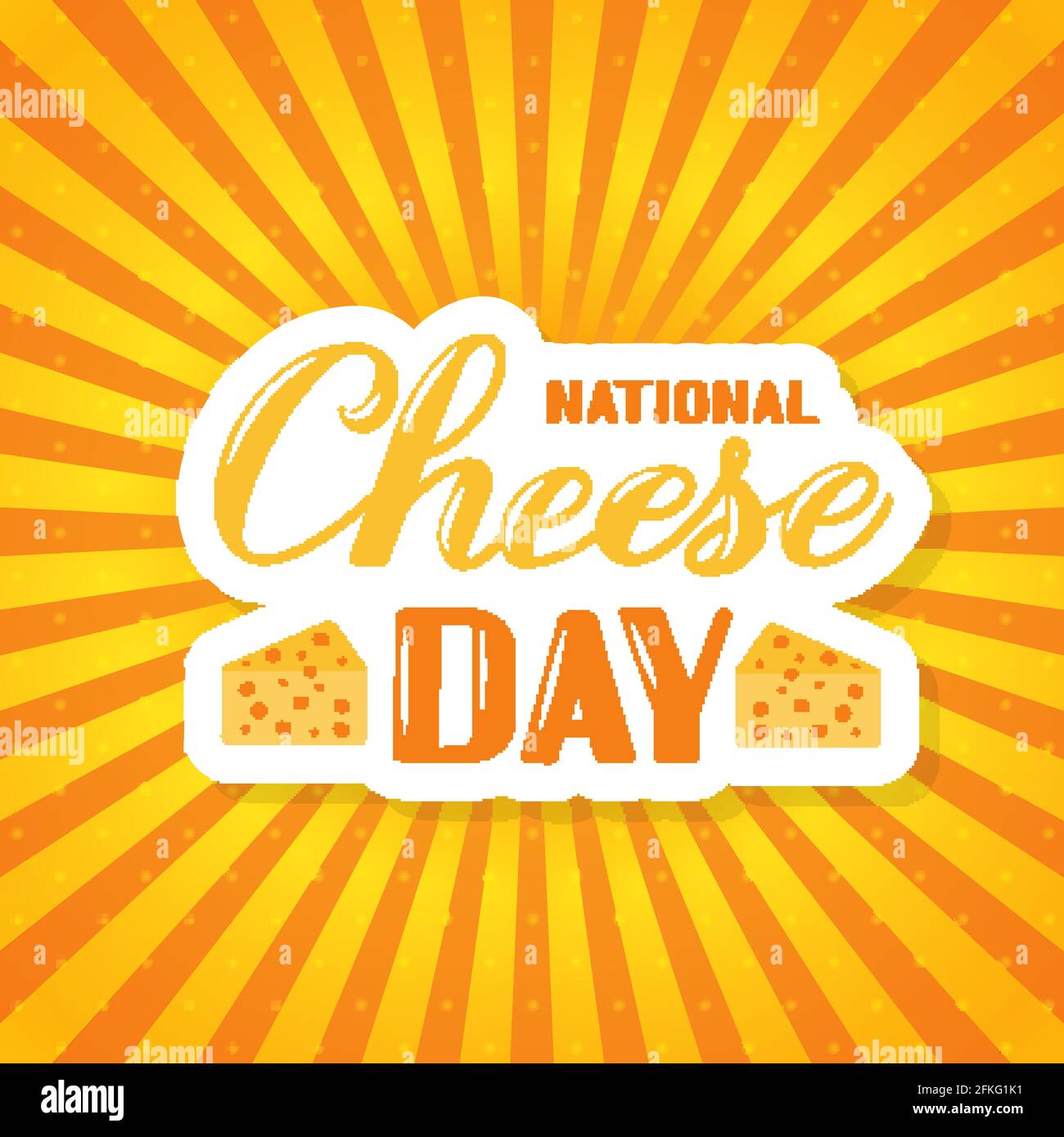 National Cheese Day calligraphy hand lettering on yellow background