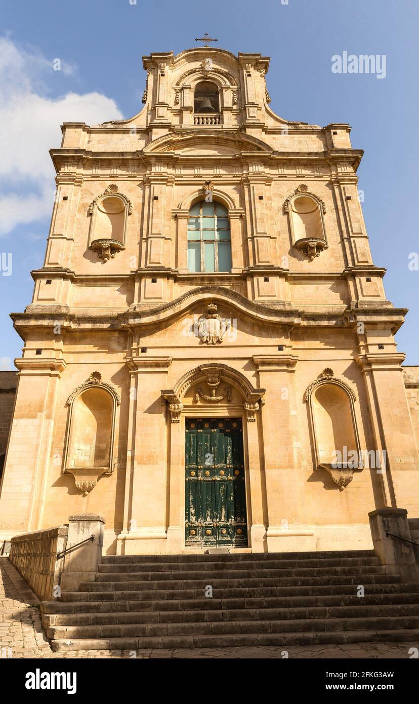 Architectural Sights of Saint Mary Church (Chiesa Santa Maria la Nova - Santuario Maria Ss. della Pieta) in Scicli, Province of Ragusa, Sicily - Italy Stock Photo