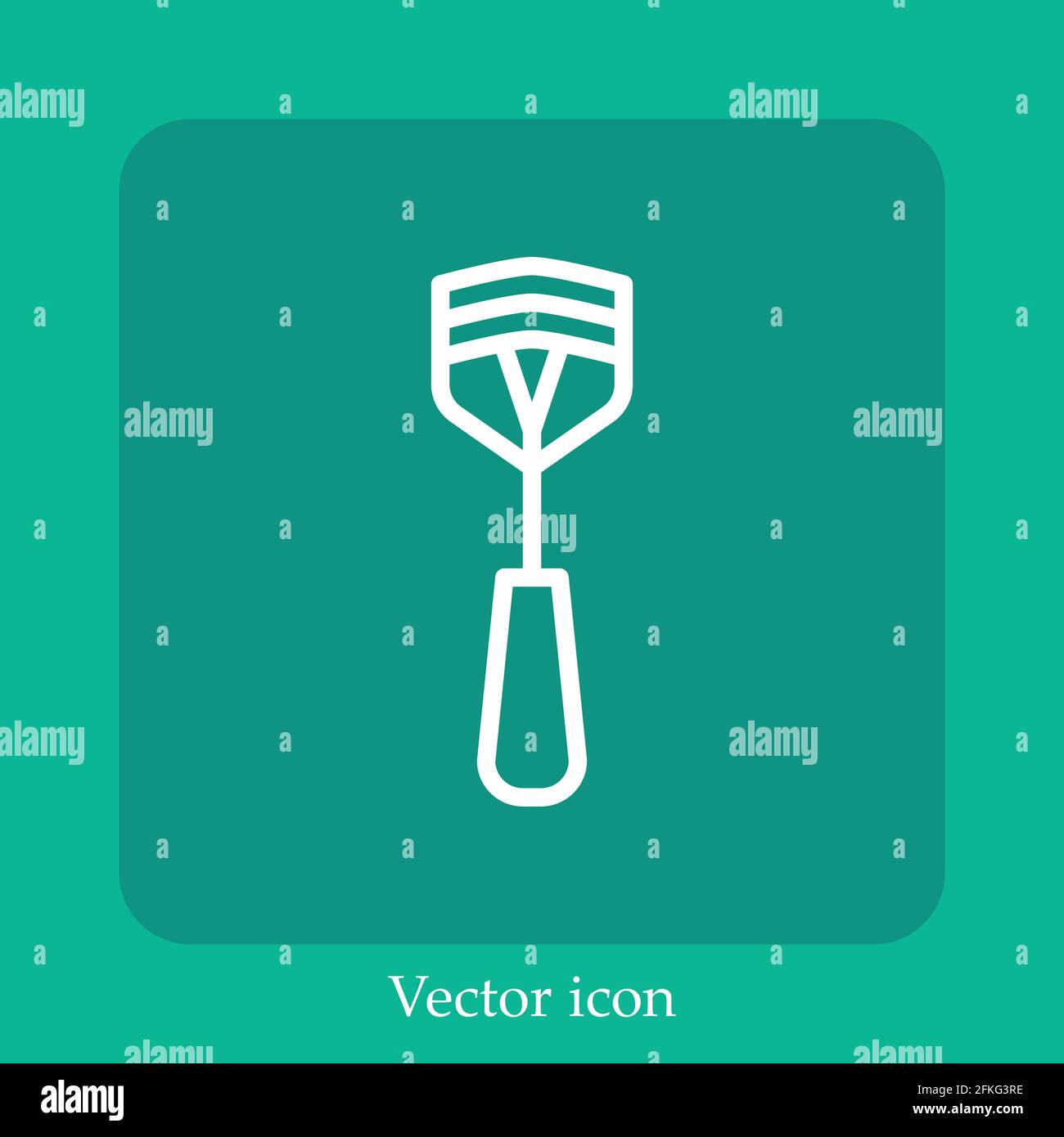 curler vector icon linear icon.Line with Editable stroke Stock Vector