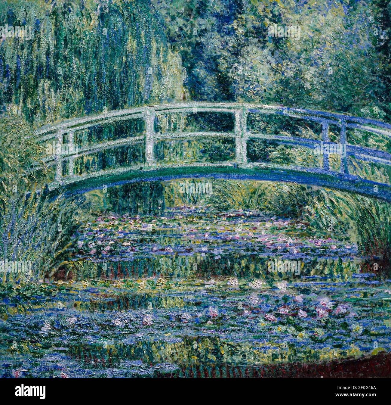 Claude Monet, Water Lilies and Japanese Bridge, 1899, Princeton University Art Museum, New Jersey, USA. Stock Photo