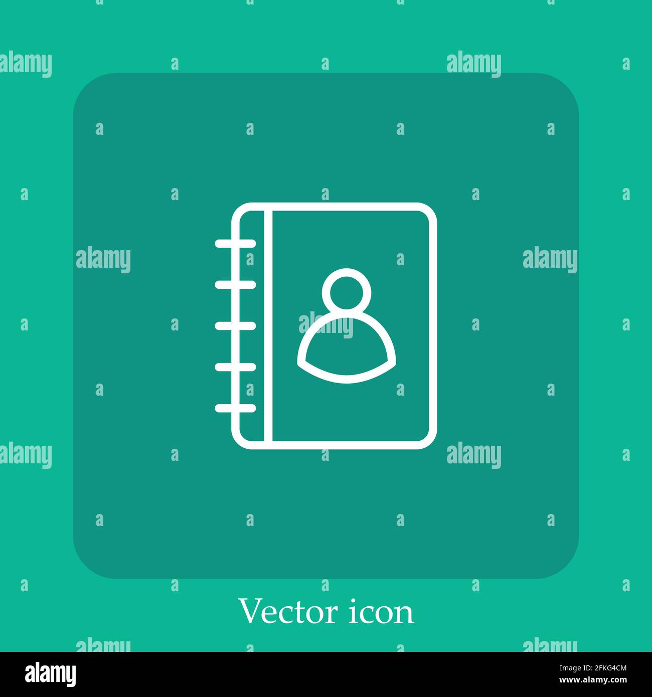 contacts vector icon linear icon.Line with Editable stroke Stock Vector