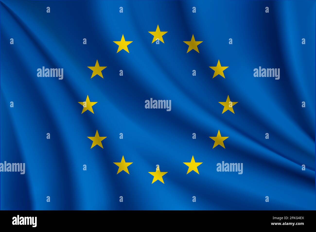 European union flag realistic illustration Stock Vector