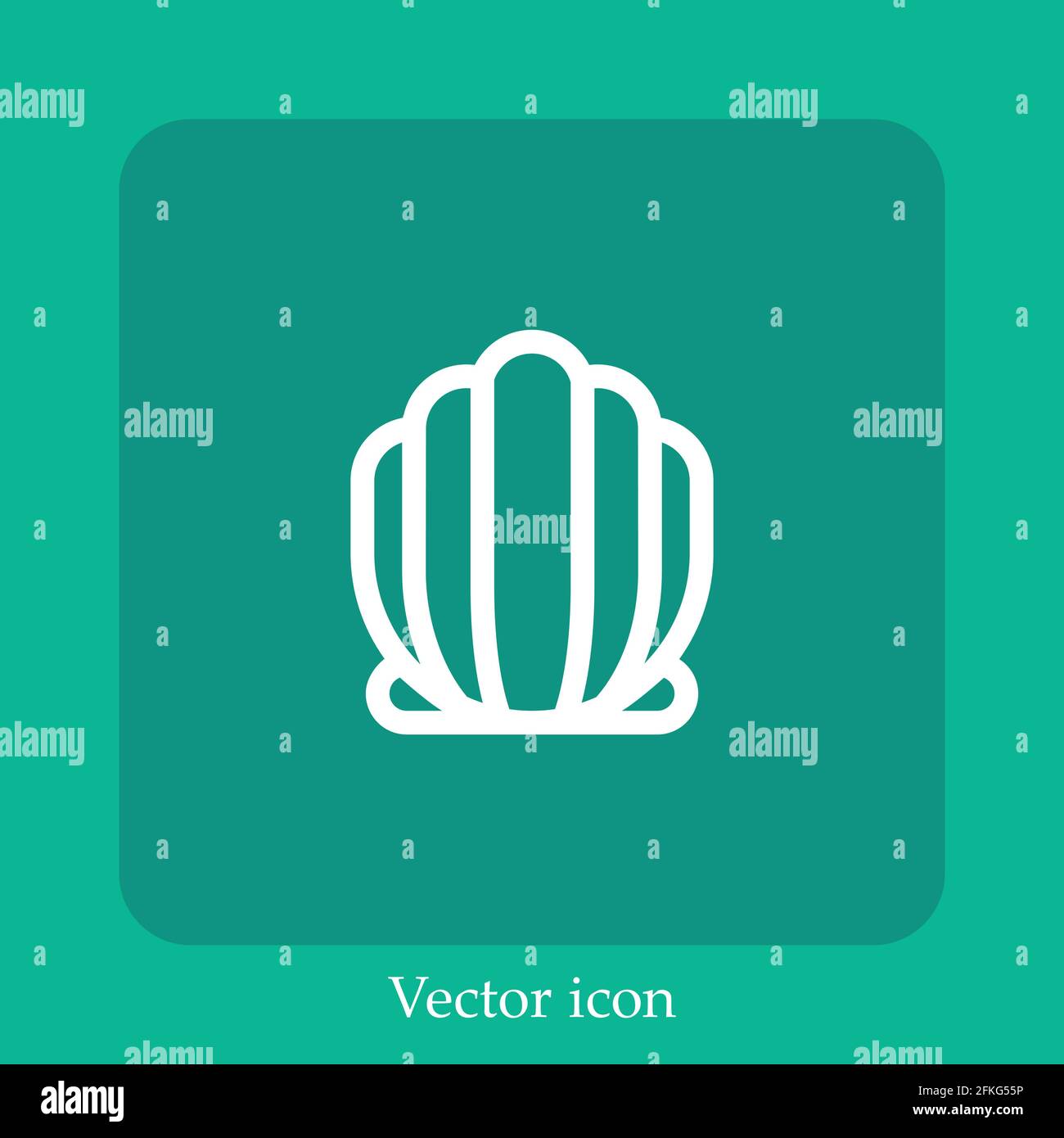 seashell vector icon linear icon.Line with Editable stroke Stock Vector ...