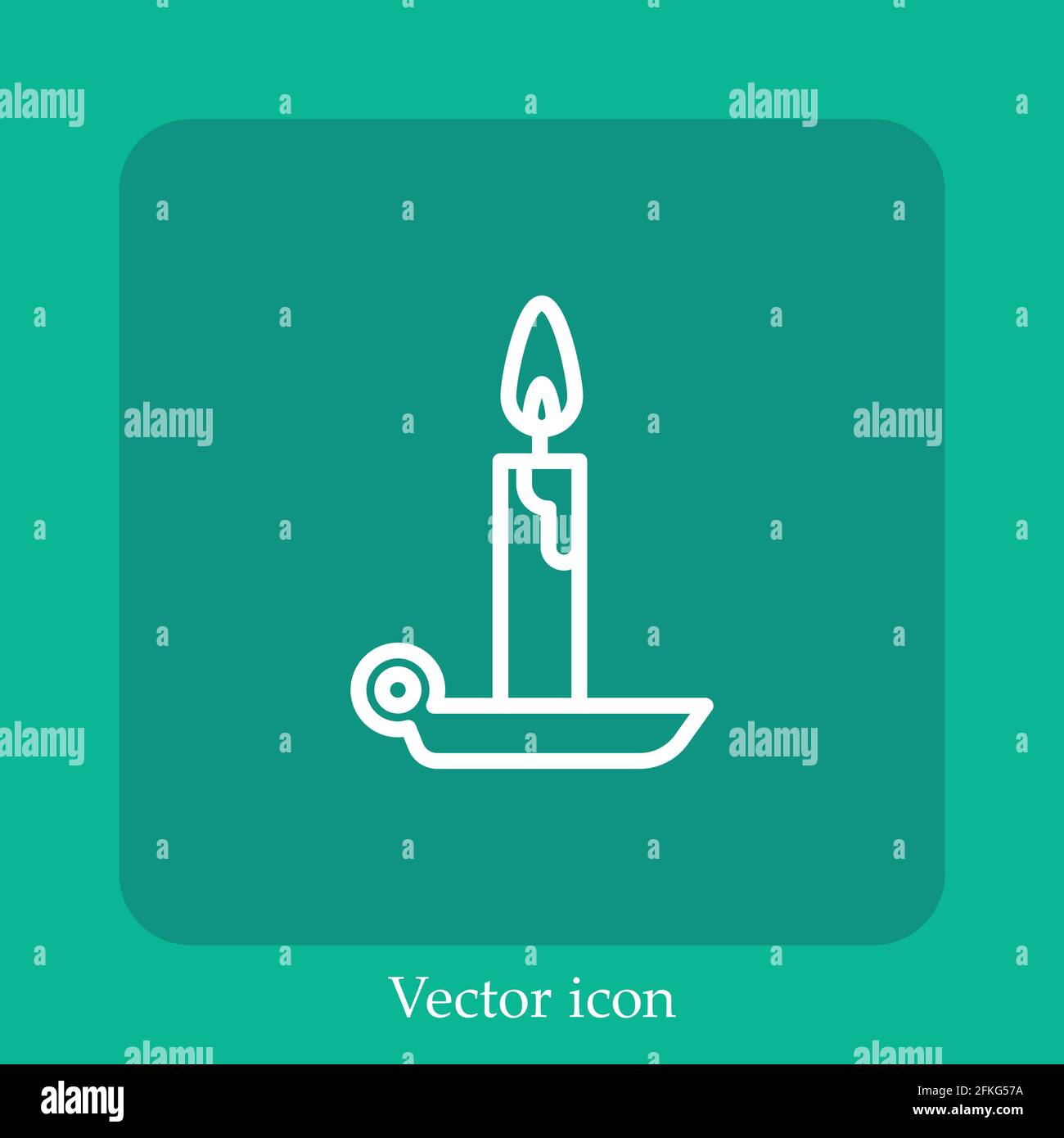 candle vector icon linear icon.Line with Editable stroke Stock Vector
