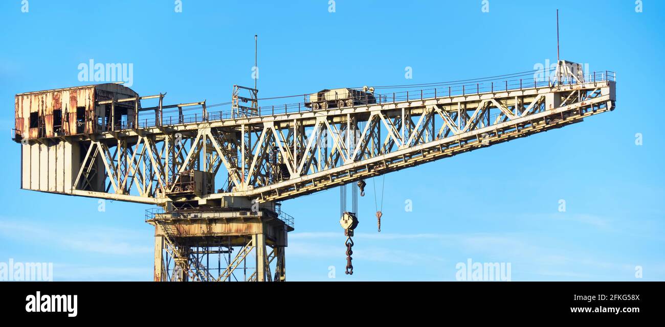 Shipbuilding crane in historical Clydebank Glasgow Scotland Stock Photo