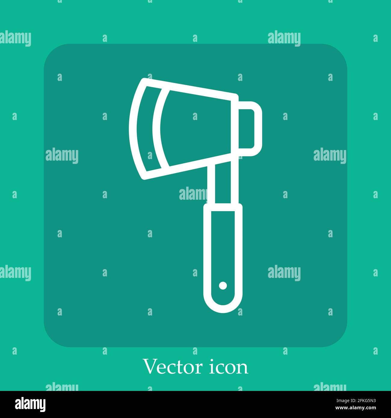 axe vector icon linear icon.Line with Editable stroke Stock Vector