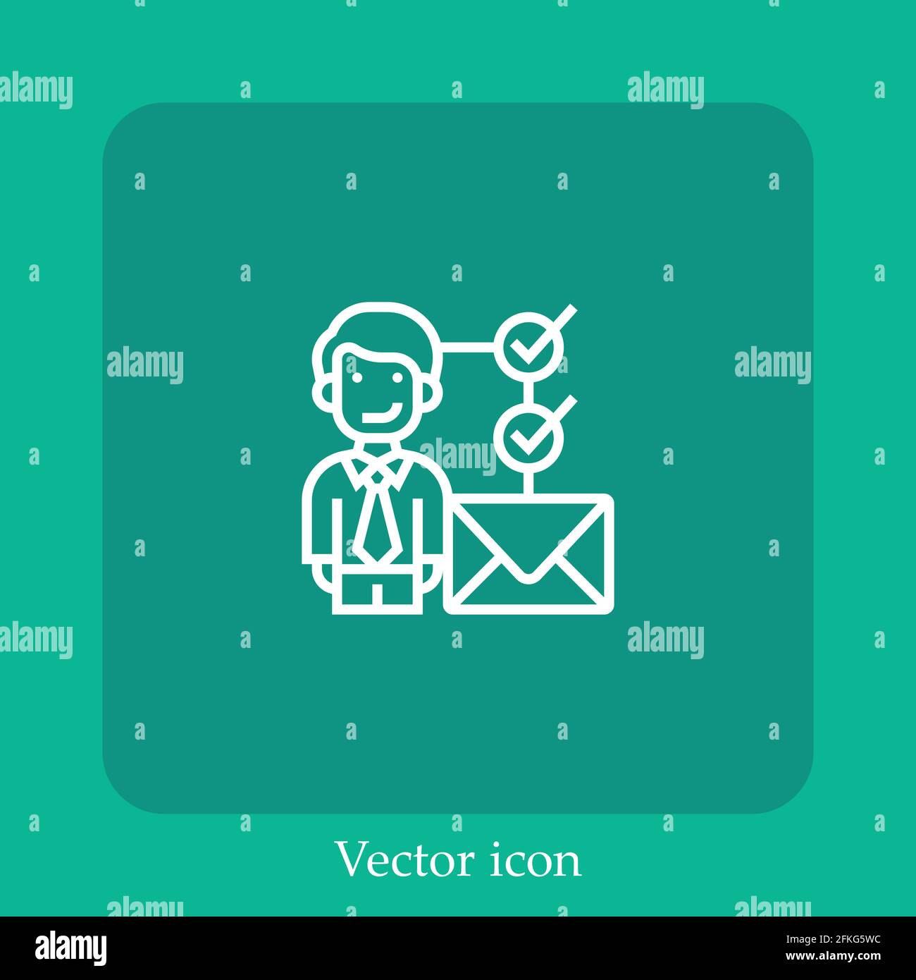 recruiter vector icon linear icon.Line with Editable stroke Stock Vector