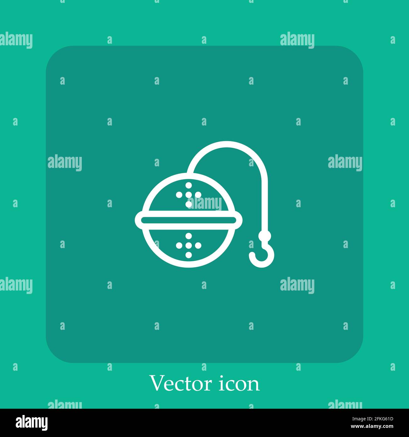 tea strainer vector icon linear icon.Line with Editable stroke Stock Vector