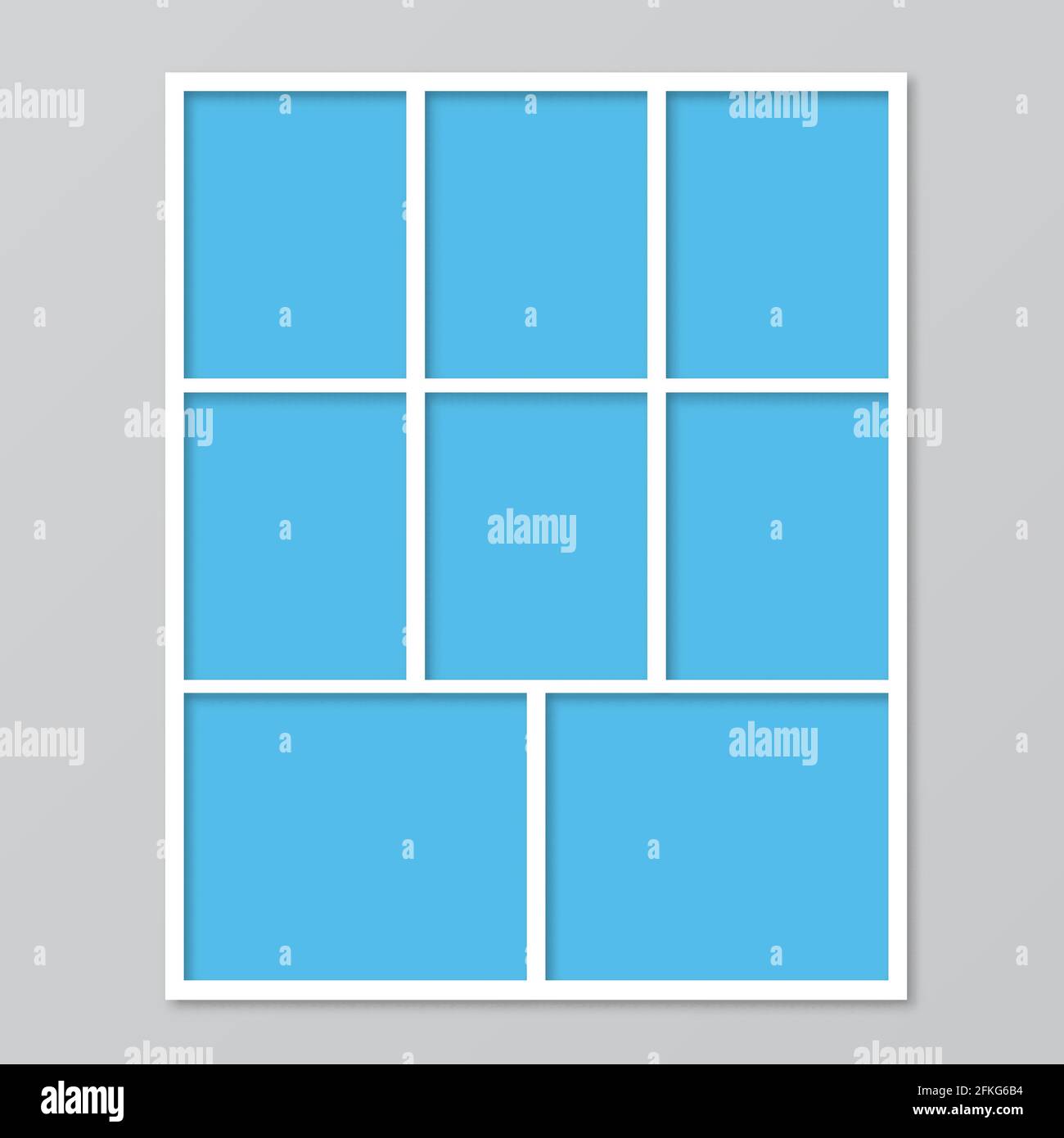 Frame photo collage. Mood board vector illustration. Timeline for