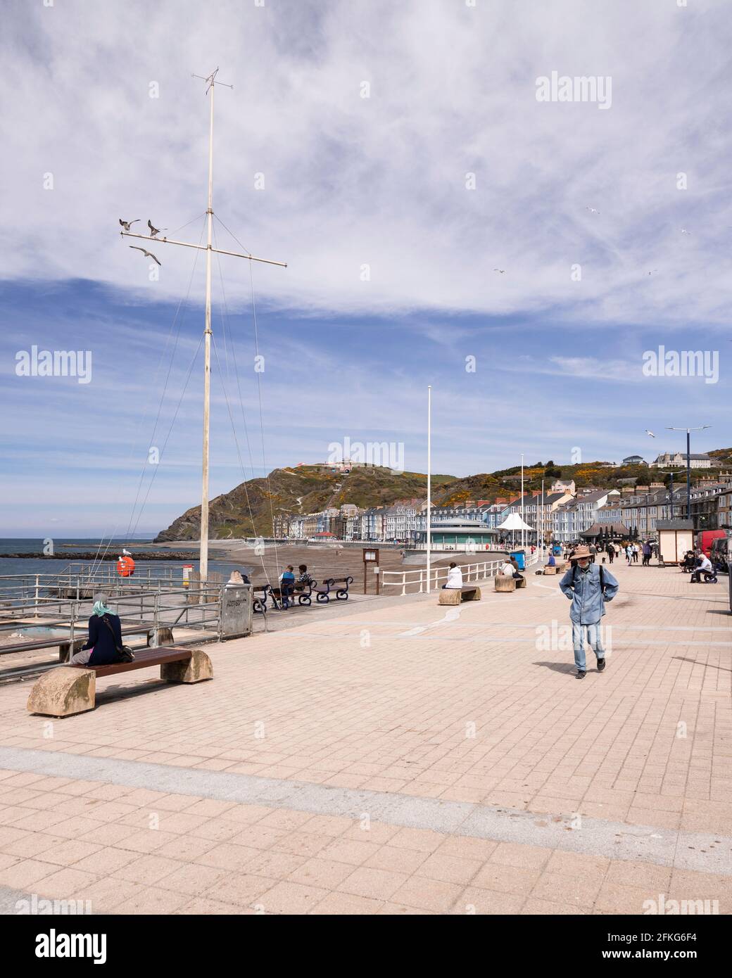 Aberystwyth promenade, Ceredigion, Wales Stock Photo