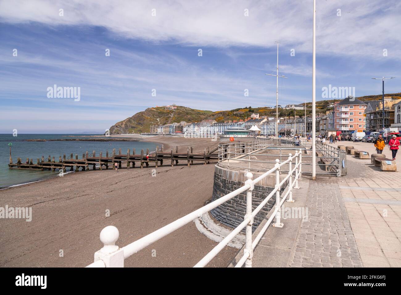 Aberystwyth promenade, Ceredigion, Wales Stock Photo