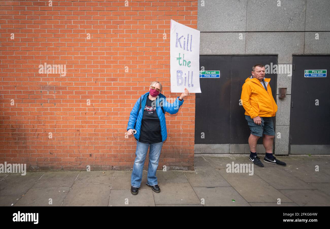 Manchester, UK. 1st May, 2021. Kill The Bill Protest in the city centre. Credit: Kenny Brown/Alamy Live News Stock Photo