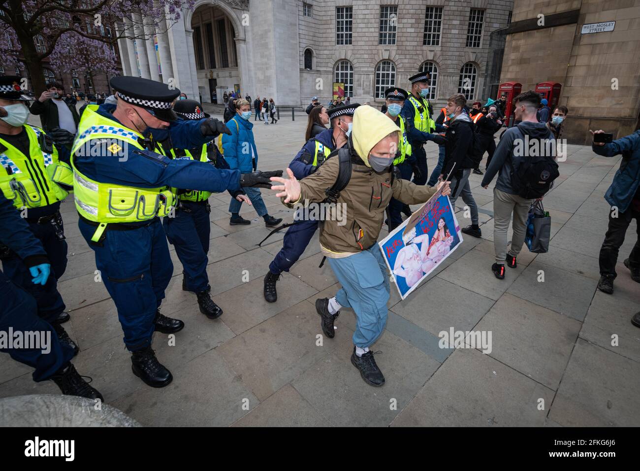 Manchester, UK. 1st May, 2021. Kill The Bill Protest in the city centre. Credit: Kenny Brown/Alamy Live News Stock Photo