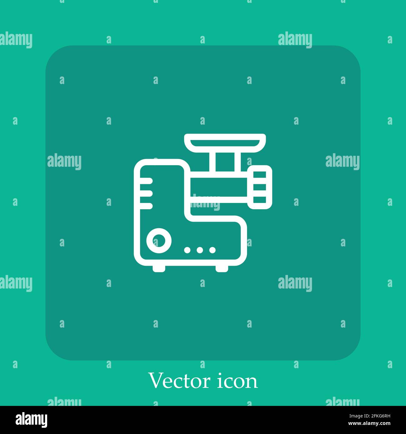 meat grinder vector icon linear icon.Line with Editable stroke Stock Vector