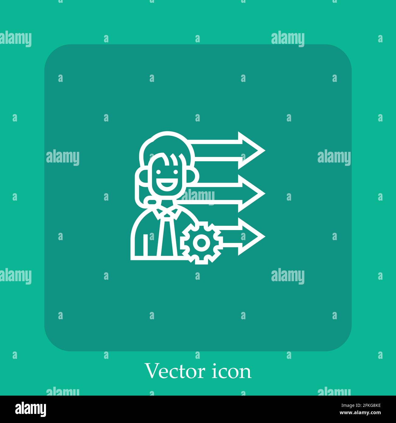 outsourcing vector icon linear icon.Line with Editable stroke Stock Vector