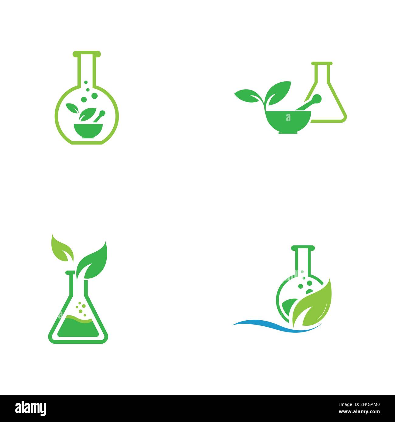 natural medicine logo set illustration design Stock Vector Image & Art ...