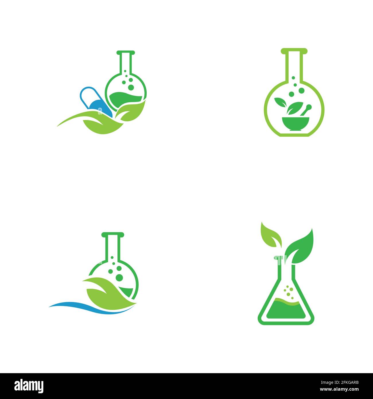 natural medicine logo set illustration design Stock Vector Image & Art ...
