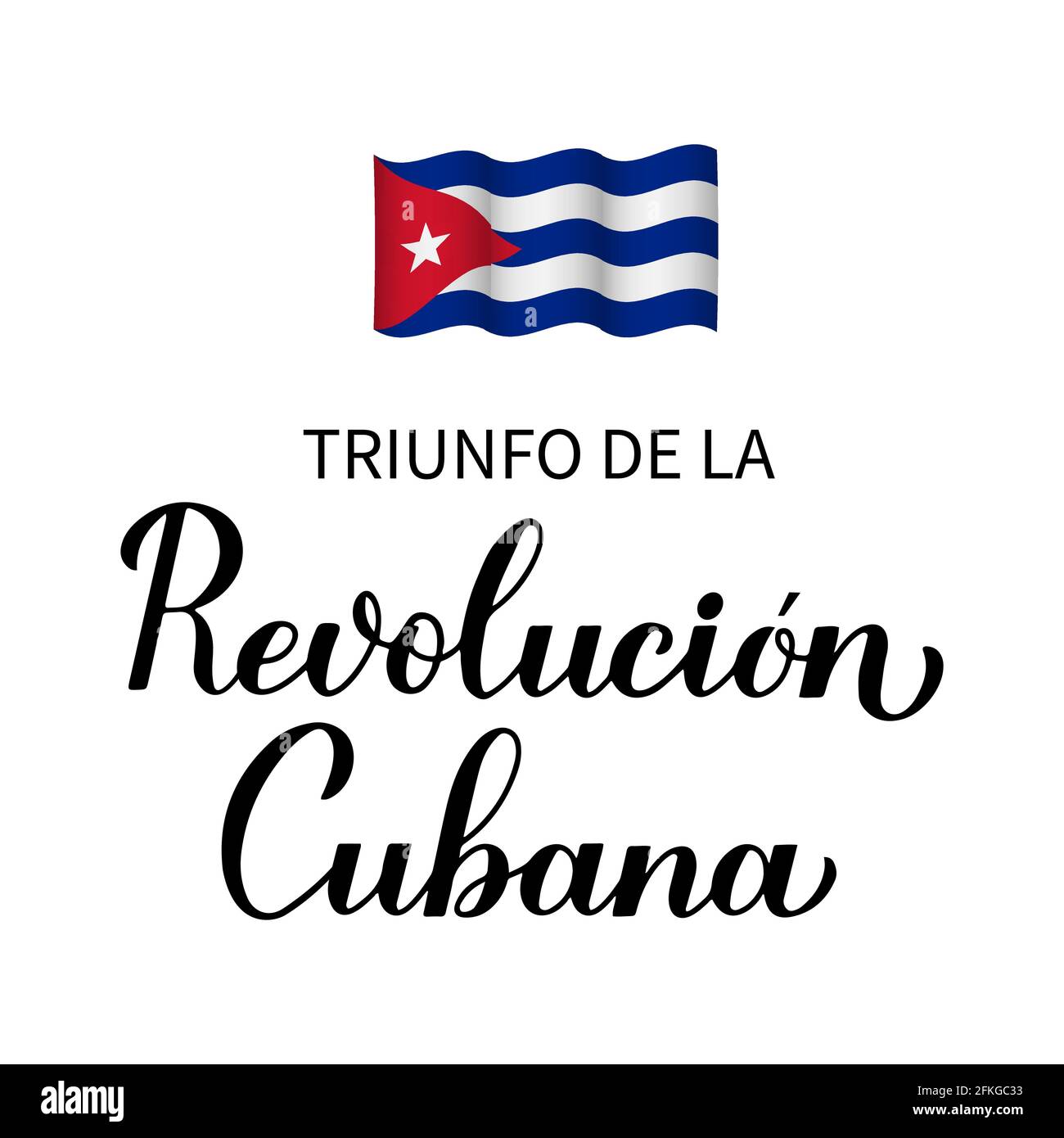 Triumph Of Cuban Revolution calligraphy hand lettering in Spanish ...