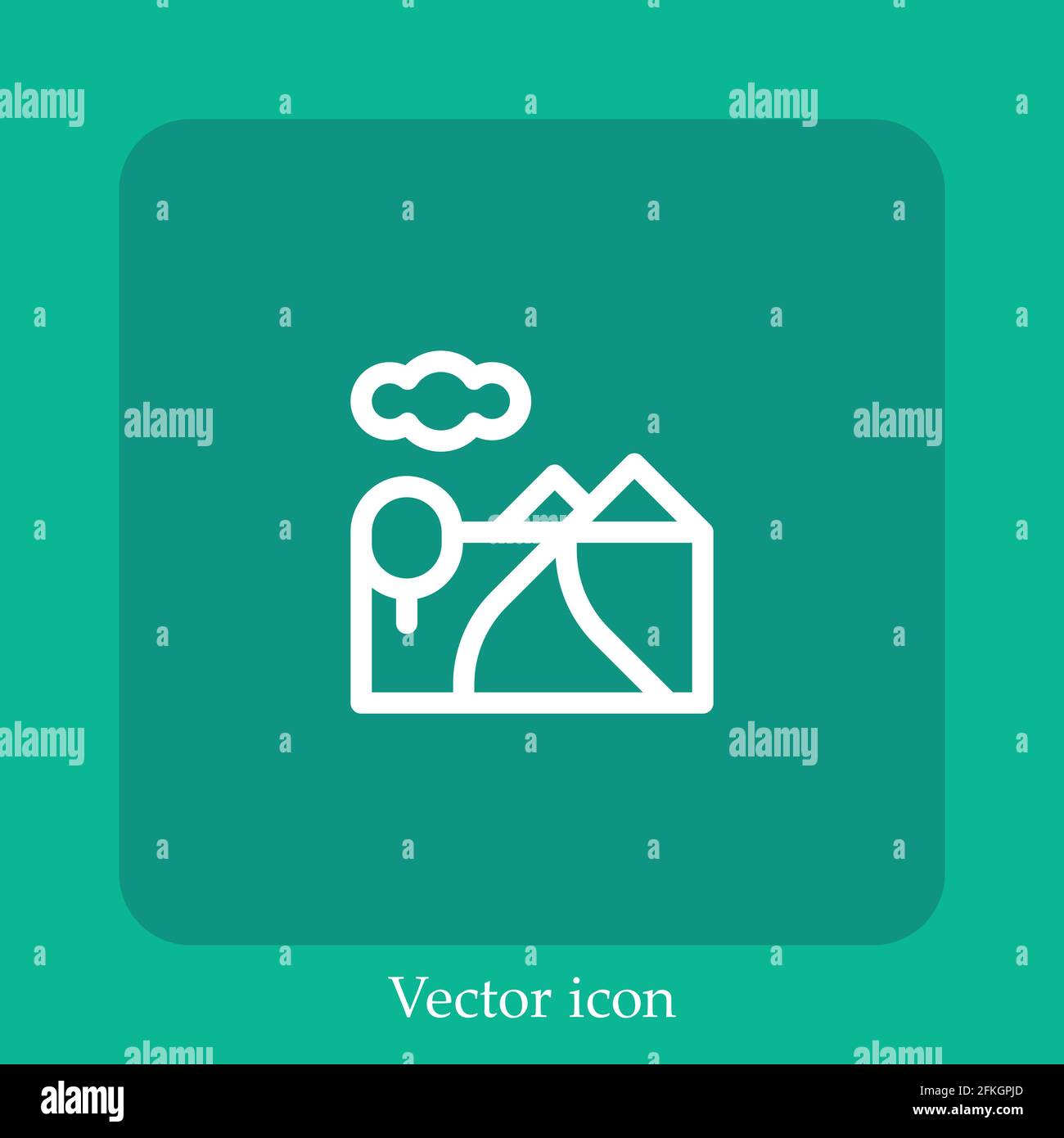 river vector icon linear icon.Line with Editable stroke Stock Vector