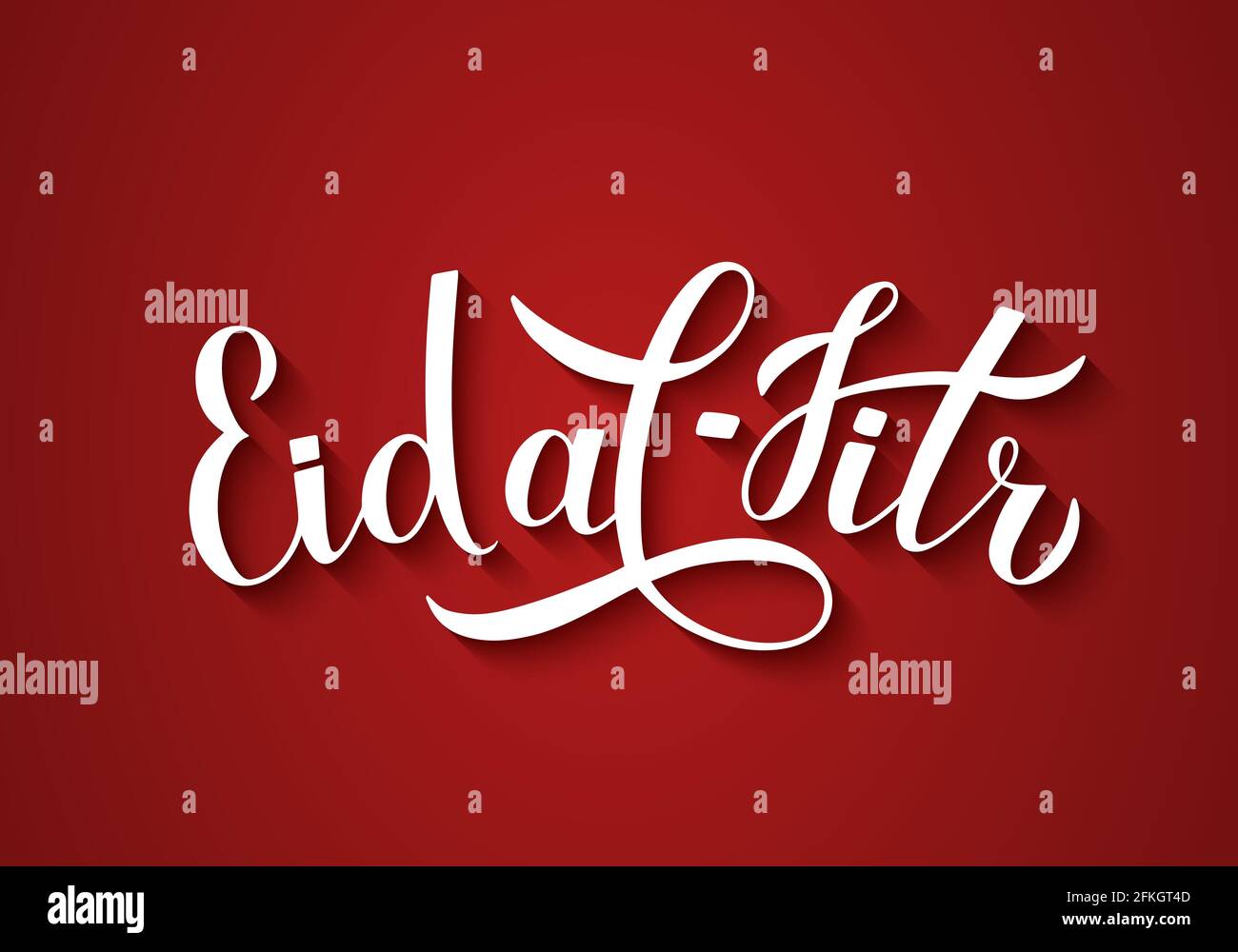 Eid alFitr calligraphy lettering on red background. Muslim holiday