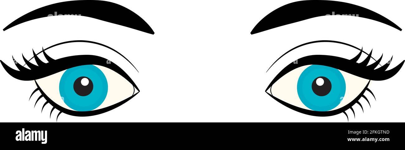 cartoon girl eyes with eyelashes clipart