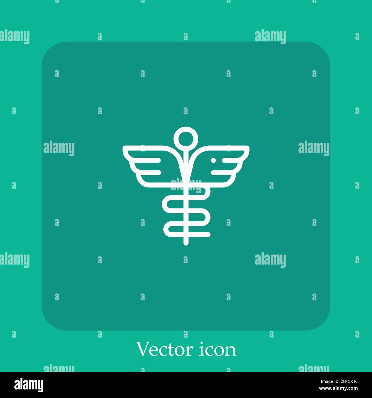 caduceus symbol vector icon linear icon.Line with Editable stroke Stock ...