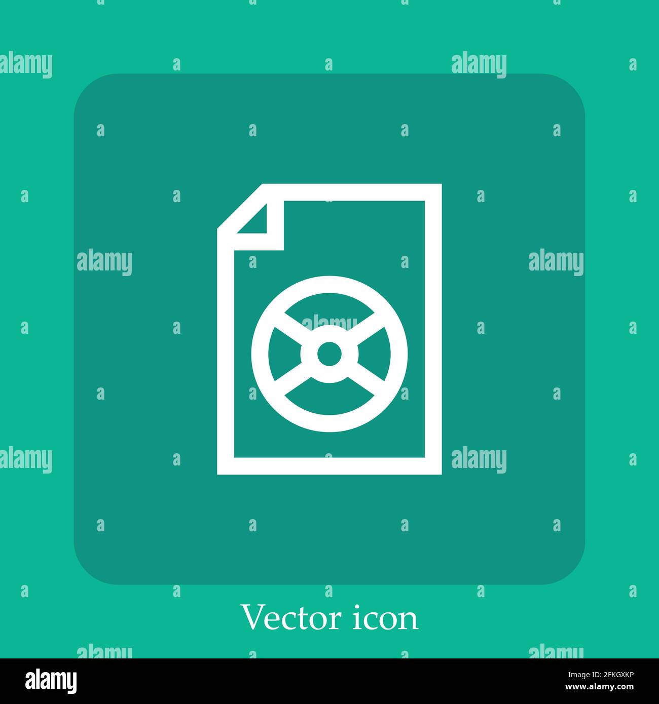 iso file vector icon linear icon.Line with Editable stroke Stock Vector