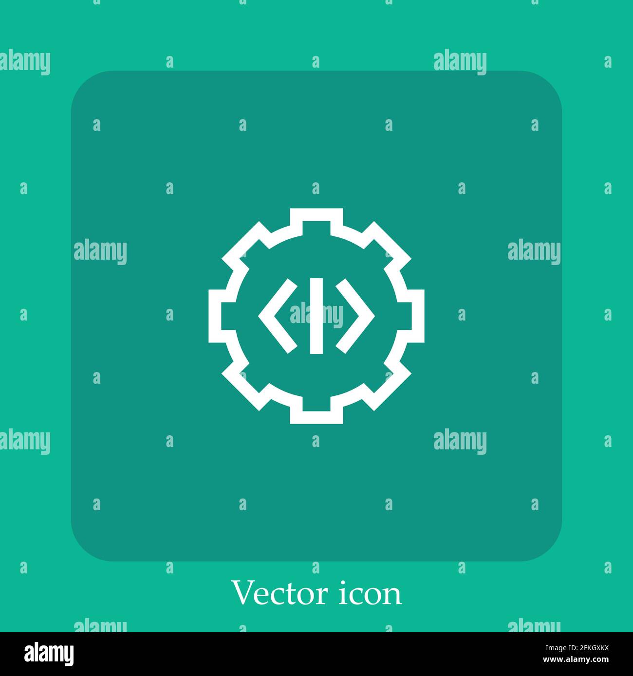 gear vector icon linear icon.Line with Editable stroke Stock Vector ...