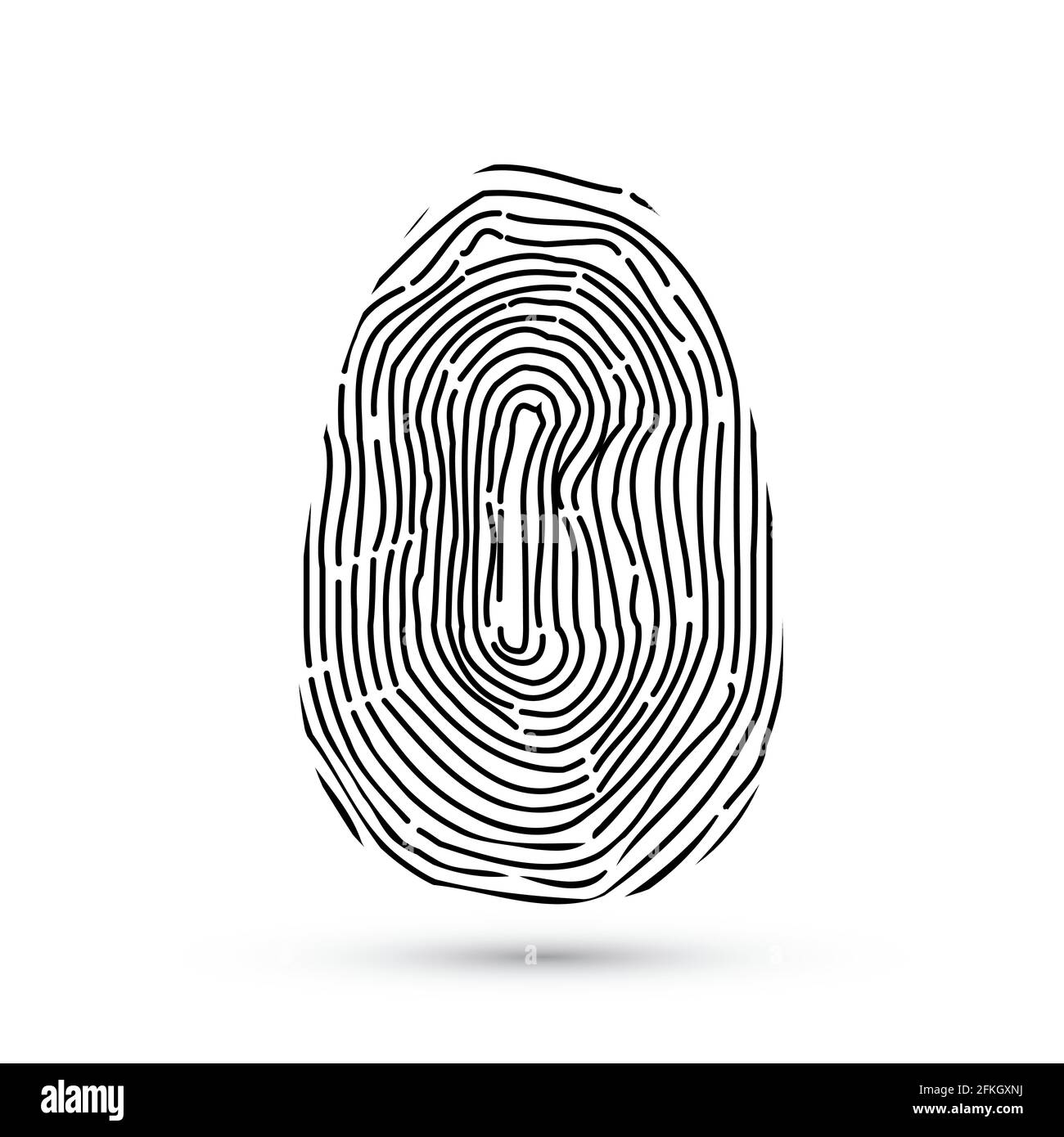 Fingerprint vector icons isolated on write with shadow. Biometric ...