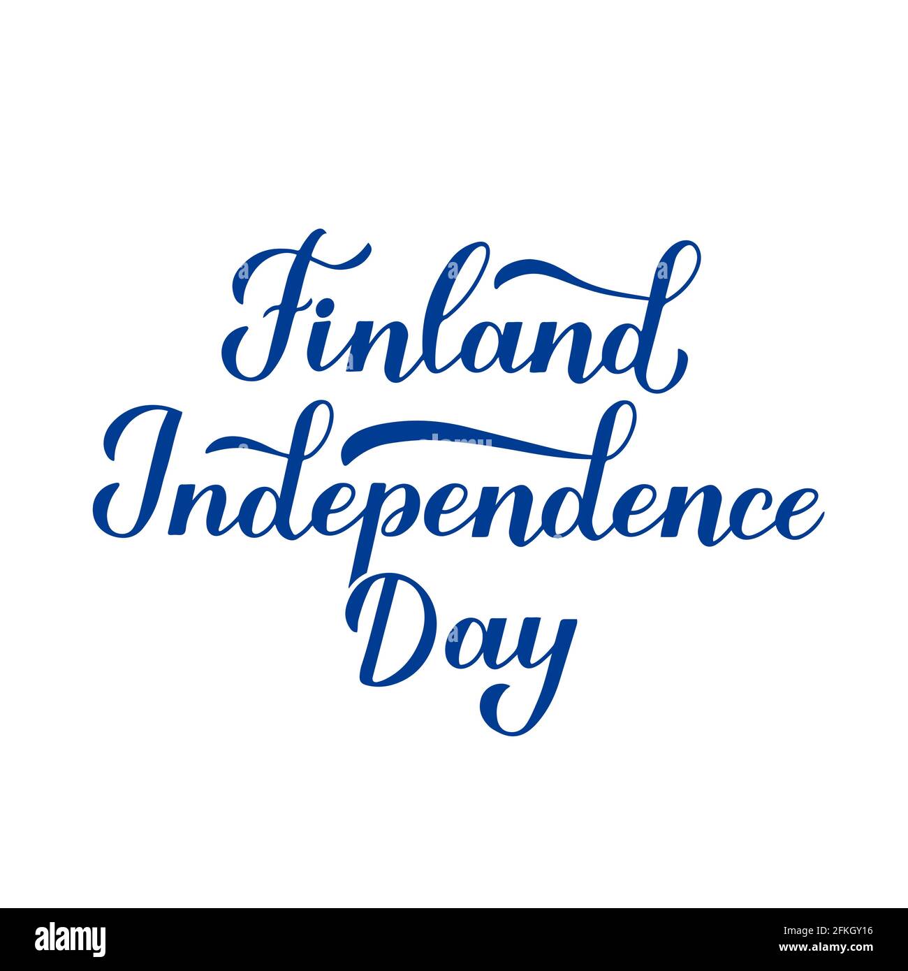 Finland Independence Day calligraphy hand lettering. Finnish holiday 